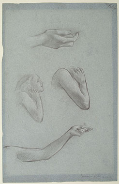 Study for 'The Wise and Foolish Virgins': Female Figure, Female Arms, Female Hand