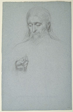 Study for 'The Wise and Foolish Virgins': Head of Christ, Hand of Christ