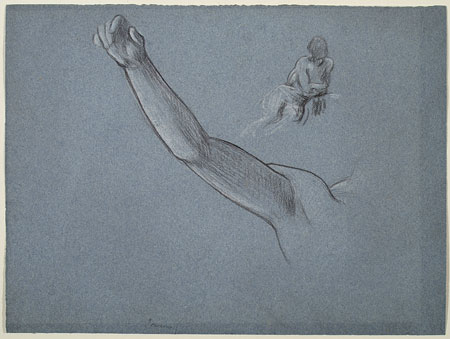 Study for 'Daedalus and Icarus': Arm of Icarus, Male Figure