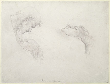 Study for 'Helios and Rhodos': Heads of Helios and Rhodos