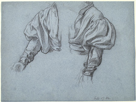 Studies for 'The Arts of Industry as Applied to War': Male Figure, Drapery for Male Figure