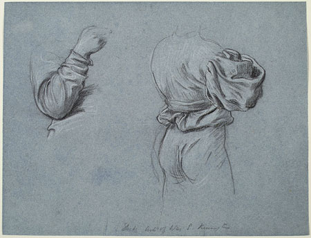 Study for 'The Arts of Industry as Applied to War': Drapery for Male Figure