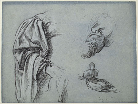 Study for 'The Arts of Industry as Applied to War': Drapery, Female Figure