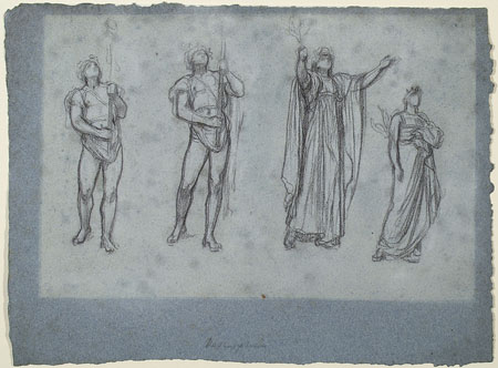 Study for 'The Daphnephoria': Male and Female Figures