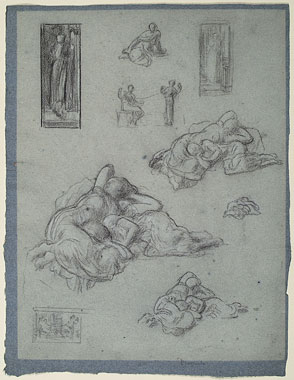 Studies for 'Nausicaa' and 'Winding the Skein': Composition, Female Figures