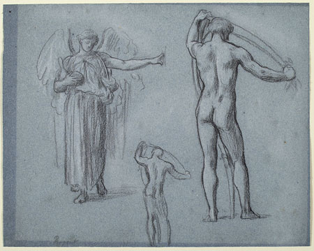 Study for 'Elijah in the Wilderness': Angel, Male Figure
