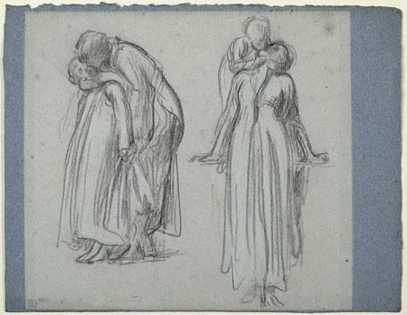 Study for 'Sister's Kiss': Female Figure and Female child