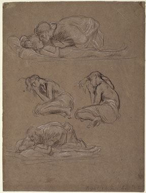 Study for 'Elisha Raising the Son of the Shunammite': Elisha, Boy