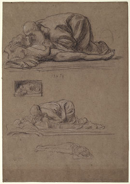 Study for 'Elisha Raising the Son of the Shunammite': Elisha, Boy, Composition