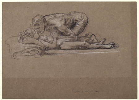 Study for 'Elisha Raising the Son of the Shunammite': Elisha, Boy