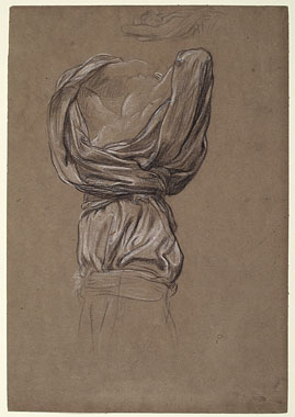 Study for 'And the sea gave up the dead which were in it': Drapery