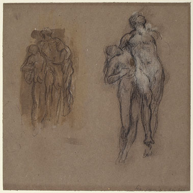 Study for 'And the sea gave up the dead which were in it': Male and Female Figures