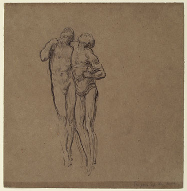 Study for 'And the sea gave up the dead which were in it': Male Figures