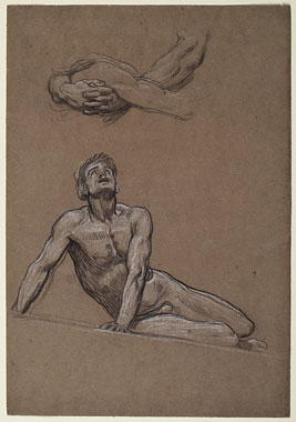Study for 'And the sea gave up the dead which were in it': Male Figure, Hands