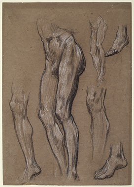 Study for 'And the sea gave up the dead which were in it': Lower Body, Legs, Feet