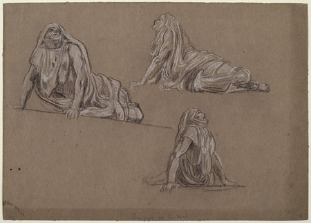 Study for 'And the sea gave up the dead which were in it': Male Figures
