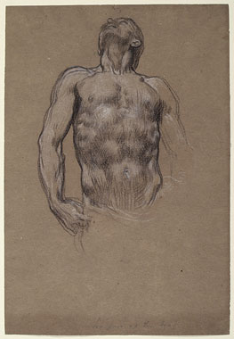 Study for 'And the sea gave up the dead which were in it': Male Figure