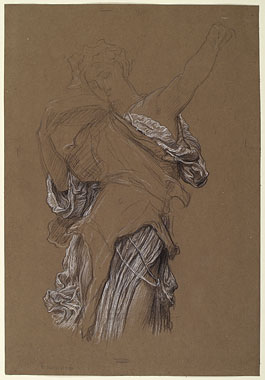 Study for 'Bacchante': Drapery for Female Figure