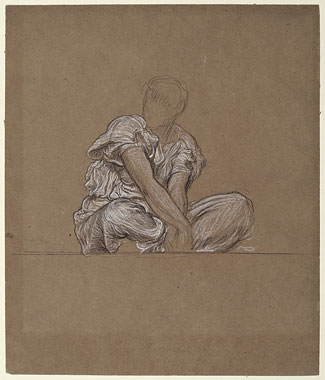 Study for 'Music': Drapery for Seated Female Figure