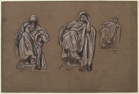 Study for 'The Marquand Ceiling' and 'Fatidica': Seated Female Figures
