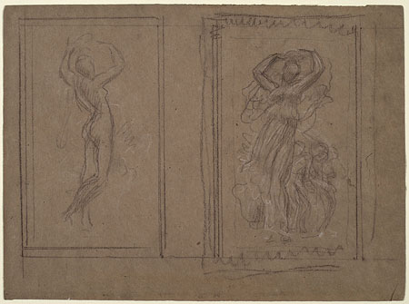 Study for 'The Marquand Ceiling': Terpsichore, Erato and Cherub