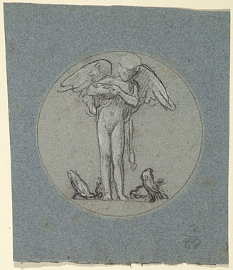 Study for 'Cupid and Dove': Cherub, Doves