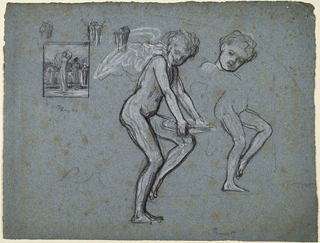 Studies for 'Cupid and Dove' and 'Phryne at Eleusis': Cupid, Composition