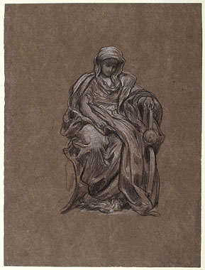 Study for 'Tragic Poetess': Drapery