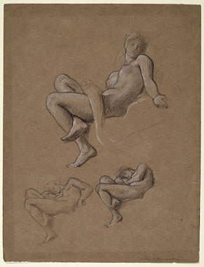 Studies for 'The Garden of the Hesperides' and 'Flaming June': Female Figures