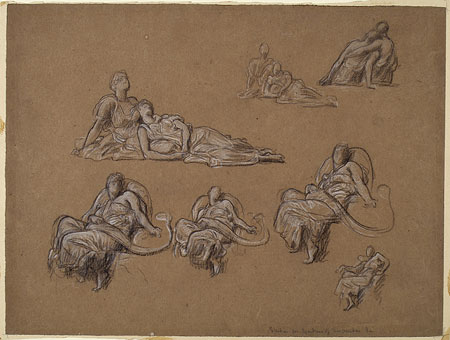 Studies for 'The Garden of the Hesperides': Female Figures with Serpent, Male Figures