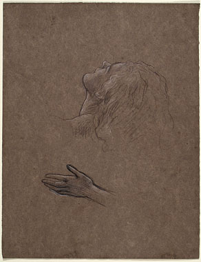 Study for 'Clytie': Female Head, Female Hands