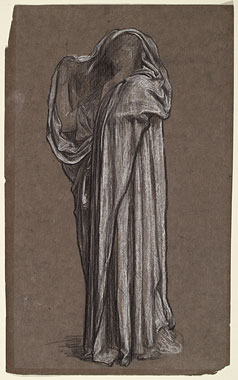 Study for 'Farewell!': Drapery for Female Figure