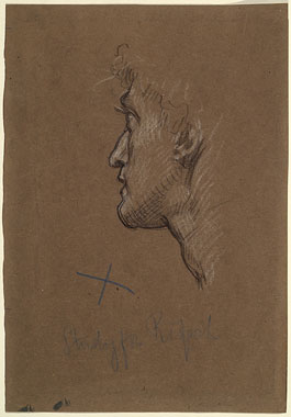 Study for 'Rizpah': Head of Rizpah
