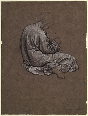 Study for 'Phoenicians Bartering with Ancient Britons': Drapery for Female Figure