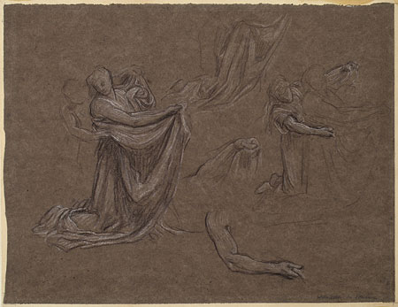 Study for 'Phoenicians Bartering with Ancient Britons': Drapery for Female Figures and Arms