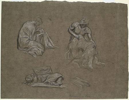 Study for 'Phoenicians Bartering with Ancient Britons': Male and Female Figures