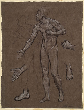 Study for 'Phoenicians Bartering with Ancient Britons': Male Figure, Male hand, Male Foot
