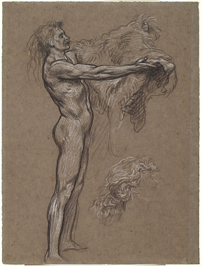 Study for 'Phoenicians Bartering with Ancient Britons': Male Figure, Hair
