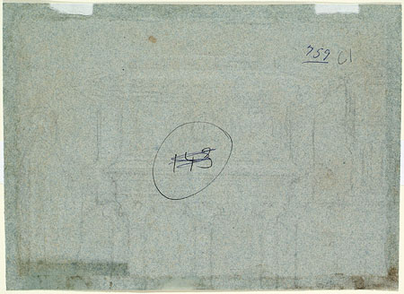 Studies for the Tomb of Elizabeth Barrett Browning: Elevations, Female Figure