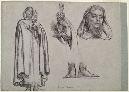 Study for 'Nicola Pisano': Male Figure, Hand with Sculpture, Feet