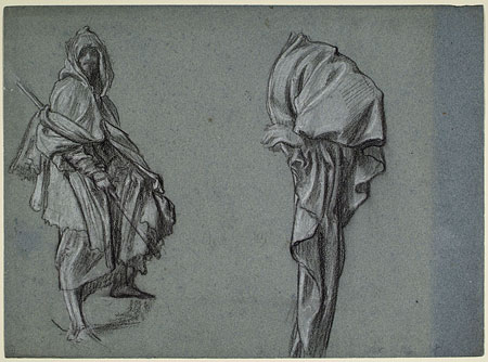 Study for 'The Arts of Industry as Applied to War': Drapery for Male Figures