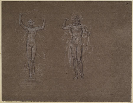 Studies for Decorative Panels for Longford Hall, Greater Manchester: Female Figures
