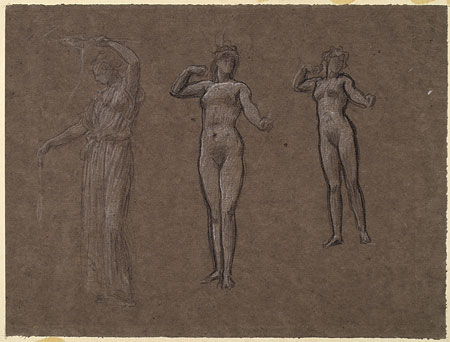Studies for Decorative Panels for Longford Hall, Greater Manchester: Female Figures