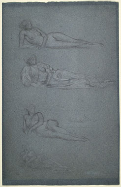Study for 'Actaea, Nymph of the Shore': Female Figures
