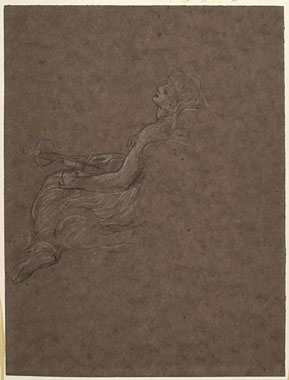 Study for 'The Garden of Hesperides': Sketch, head of a young woman, profile