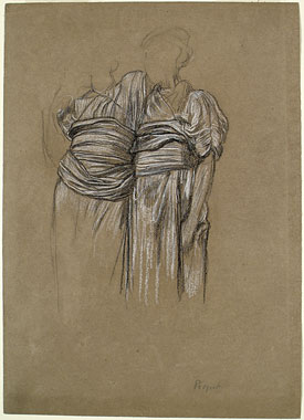 Study for 'Music': Drapery for Female Figures