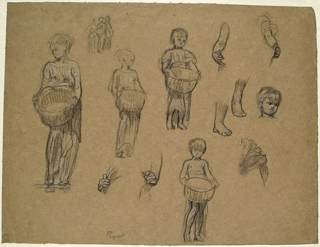 Studies for 'Captive Andromache': Girl with Basket
