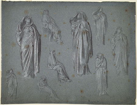 Study for 'Captive Andromache': Drapery for Female Figures
