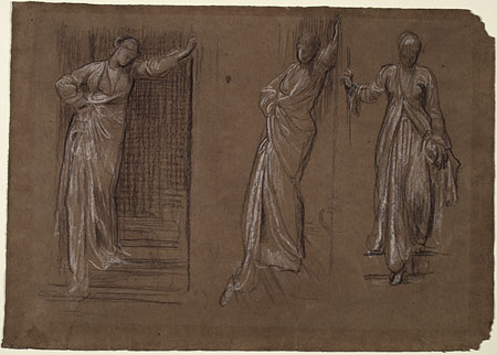 Studies of Female Figures Descending Steps