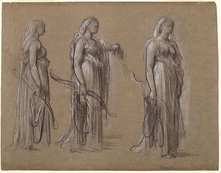 Studies of Female Figures with a Bow